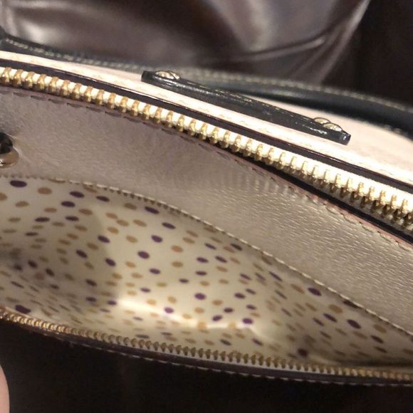 KATE SPADE Wellesley Street Black & Ivory Leather Dome Shaped Top Handle Bag - Picture 11 of 16